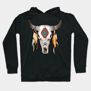 WESTERN DECORATED COW SKULL Hoodie